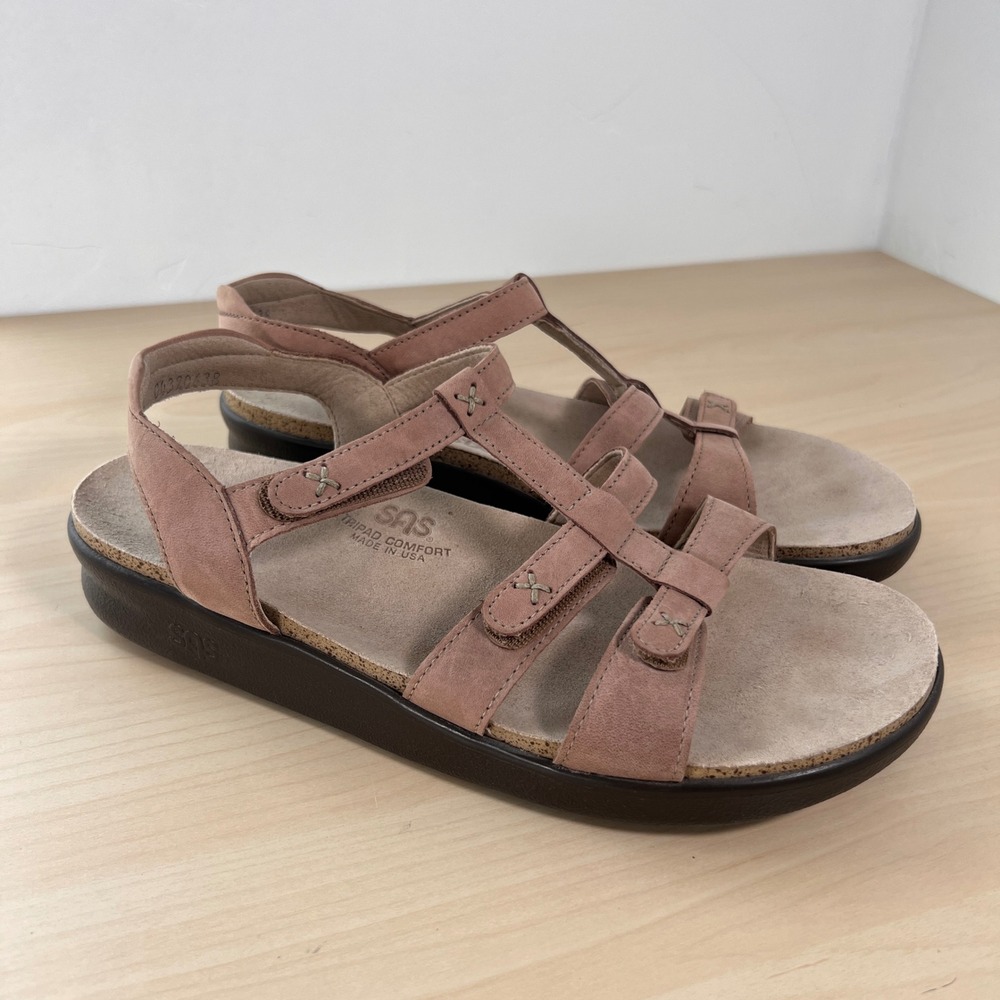 SAS Tripad Comfort Sandals Women 11 M Mauve Pink Adjustable Straps Made in USA